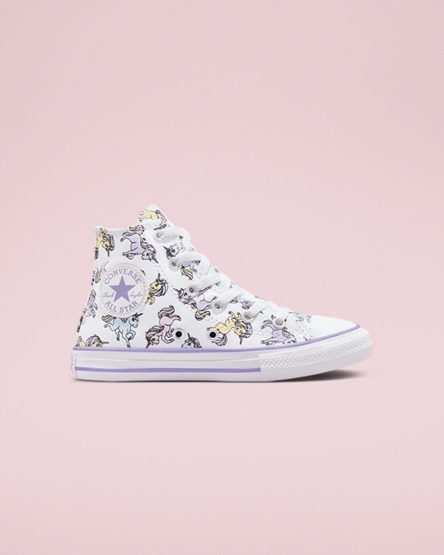 Tenis Converse Chuck Taylor All Star Unicorns Cano Alto Menina Branco Cinzentas Roxo | PT N0T7910